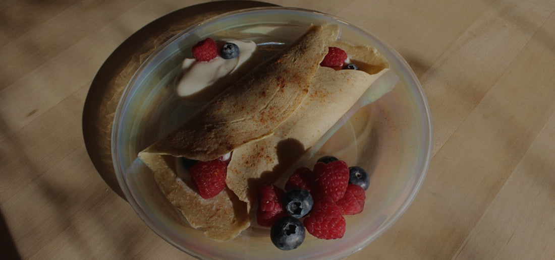 Coconut Crepes with Yogurt & Berries