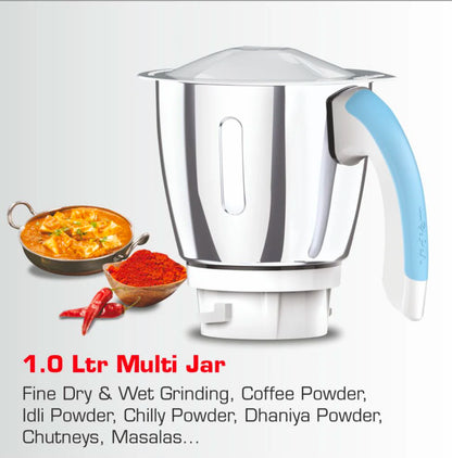 Vidiem SUPER BLUE 750 W Mixer Grinder with 4 Jars | Buy Mixer Grinder Online |  Vidiem Mixer Grinder