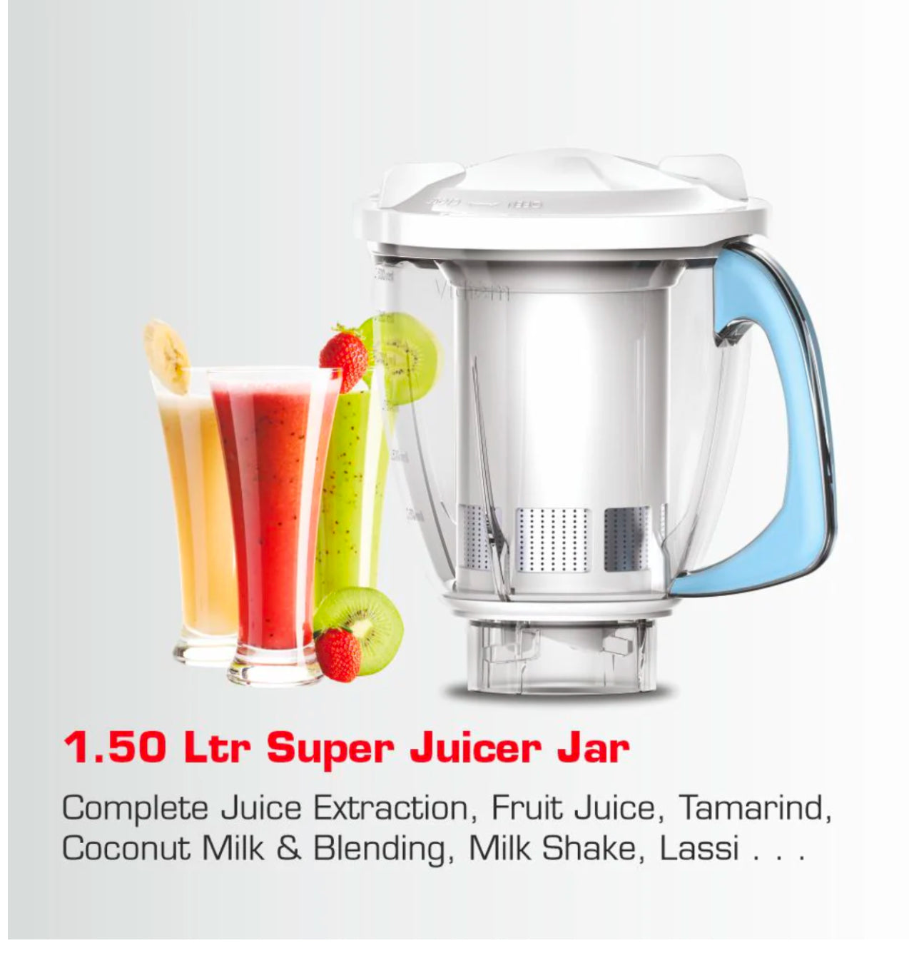 Vidiem SUPER BLUE 750 W Mixer Grinder with 4 Jars | Buy Mixer Grinder Online |  Vidiem Mixer Grinder