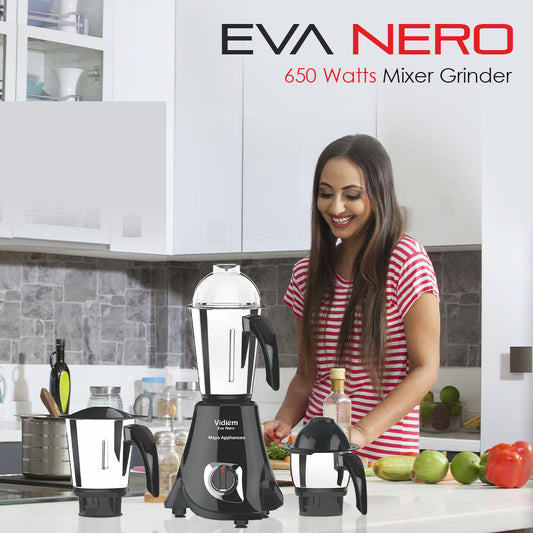 Vidiem Eva Nero 650 Watts Mixer Grinder - 110V with 3 Jars